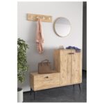 Έπιπλο Εισόδου  Με Καθρέπτη ADEA Δρυς Μοριοσανίδα/Γυαλί 120x30x93cm