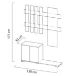 Έπιπλο Εισόδου Με Καθρέπτη BAKARI Καρυδί Μοριοσανίδα/Γυαλί 130x30x177cm