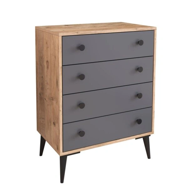 Συρταριέρα AMARI Δρυς/Ανθρακί Μοριοσανίδα 72x43x96cm