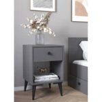 Κομοδίνο AMARI Ανθρακί Μοριοσανίδα 43x43x67.5cm