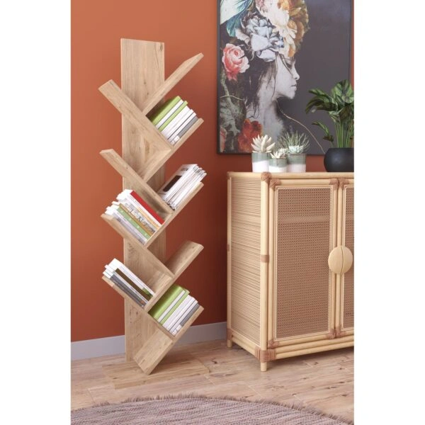 Βιβλιοθήκη AZIZI Δρυς Μοριοσανίδα 35x19.5x130cm