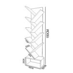 Βιβλιοθήκη BADRU Καρυδί Μοριοσανίδα 40x19.5x150cm