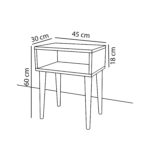 Κομοδίνο GANIRU Cordoba Μοριοσανίδα/Ξύλο 45x30x60cm