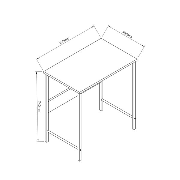 Γραφείο  JENSKI Μαύρο/Όψη Μαρμάρου Μέταλλο/Μοριοσανίδα 74x72x45cm