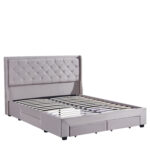 Κρεβάτι Διπλό  ANNONA Ivory Βελούδο (Στρώμα 160x200cm)