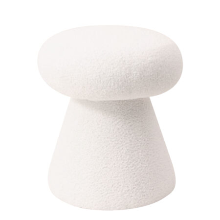 Σκαμπό TRIACYTIS Λευκό Ύφασμα Teddy 38x38x42cm