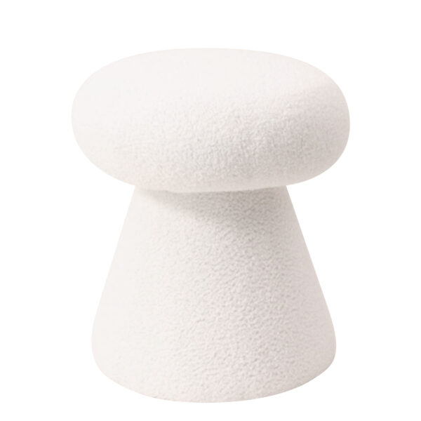 Σκαμπό TRIACYTIS Λευκό Ύφασμα Teddy 38x38x42cm