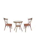 Σετ Τραπεζαρία Κήπου ArteLibre BURUNDI Μπαμπού Αλουμίνιο/Γυαλί Με 2 Καρέκλες 14990211