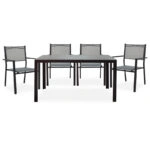 Τραπεζαρία Nares-Moly σετ 5τεμ  αλουμίνιο ανθρακί-textilene ανθρακί