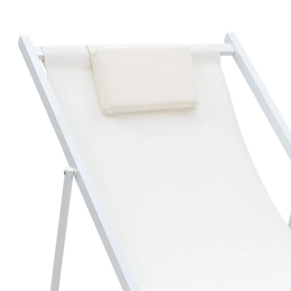 Σεζλόνγκ επαγγελματική Corte αλουμίνιο λευκό-textilene μπεζ