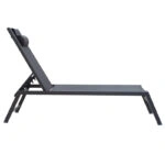 Ξαπλώστρα Kiara  αλουμίνιο-textilene ανθρακί στοιβαζόμενη