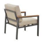 Σαλόνι Fashionable  σετ 4τμχ ύφασμα σε γκρι απόχρωση και αλουμίνιο-plywood σε ανθρακί απόχρωση