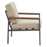 Σαλόνι Fashionable  σετ 4τμχ ύφασμα σε γκρι απόχρωση και αλουμίνιο-plywood σε ανθρακί απόχρωση