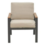 Σαλόνι Fashionable  σετ 4τμχ ύφασμα σε γκρι απόχρωση και αλουμίνιο-plywood σε ανθρακί απόχρωση