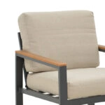 Σαλόνι Fashionable  σετ 4τμχ ύφασμα σε γκρι απόχρωση και αλουμίνιο-plywood σε ανθρακί απόχρωση