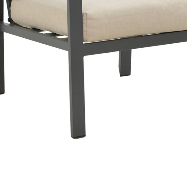 Σαλόνι Fashionable  σετ 4τμχ ύφασμα σε γκρι απόχρωση και αλουμίνιο-plywood σε ανθρακί απόχρωση