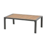 Σαλόνι Fashionable  σετ 4τμχ ύφασμα σε γκρι απόχρωση και αλουμίνιο-plywood σε ανθρακί απόχρωση