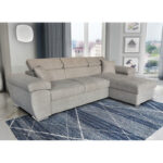 Γωνιακός καναπές-κρεβάτι αναστρέψιμος Comy μπεζ-γκρι 286x160x75-90εκ