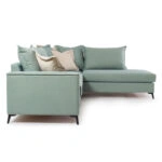 Γωνιακός καναπές αριστερή γωνία Romantic ύφασμα ciel-cream 290x235x95εκ