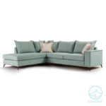 Γωνιακός καναπές δεξιά γωνία Romantic  ύφασμα Ciel-Cream 290x235x95εκ