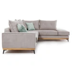Γωνιακός καναπές αριστερή γωνία Luxury II ύφασμα elephant-ciel 290x235x95εκ