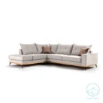 Γωνιακός καναπές δεξιά γωνία Luxury II ύφασμα cream-mocha 290x235x95εκ