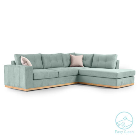 Γωνιακός καναπές αριστερή γωνία Boston ύφασμα ciel-cream 280x225x90εκ