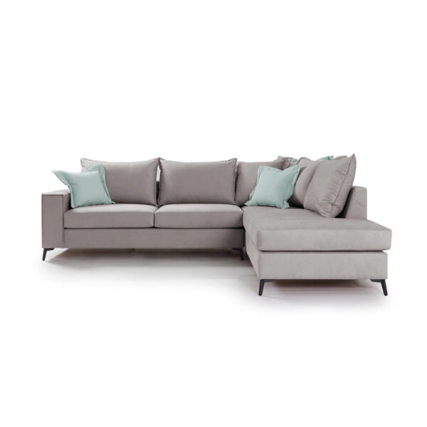 Γωνιακός καναπές αριστερή γωνία Romantic ύφασμα elephant-ciel 290x235x95εκ