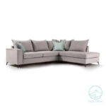Γωνιακός καναπές αριστερή γωνία Romantic ύφασμα elephant-ciel 290x235x95εκ