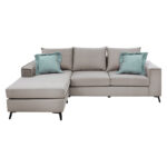 Γωνιακός καναπές Fabulous αναστρέψιμος ύφασμα elephant-ciel 240x165x95εκ