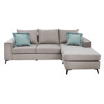 Γωνιακός καναπές Fabulous αναστρέψιμος ύφασμα elephant-ciel 240x165x95εκ