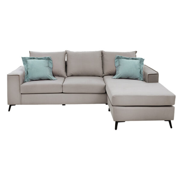 Γωνιακός καναπές Fabulous αναστρέψιμος ύφασμα elephant-ciel 240x165x95εκ