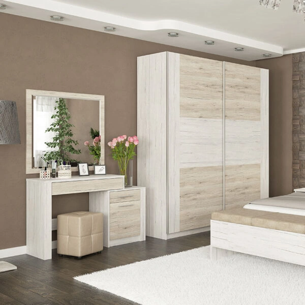 Τουαλέτα-καθρέπτης Neruda  λευκό antique-oak 114,5x39,5x76εκ