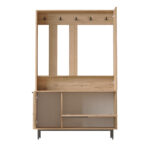 Έπιπλο εισόδου Zerbie μελαμίνης φυσικό-μαύρο 112x35.5x178εκ