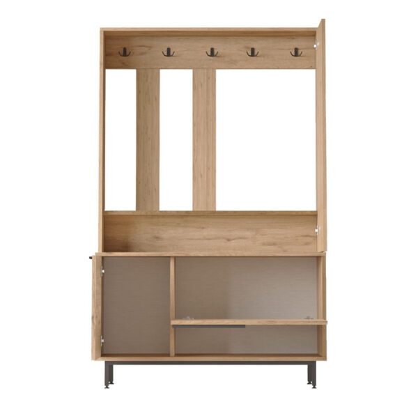 Έπιπλο εισόδου Zerbie μελαμίνης φυσικό-μαύρο 112x35.5x178εκ