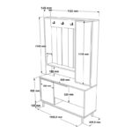 Έπιπλο εισόδου Zerbie μελαμίνης λευκό-μαύρο 112x35.5x178εκ