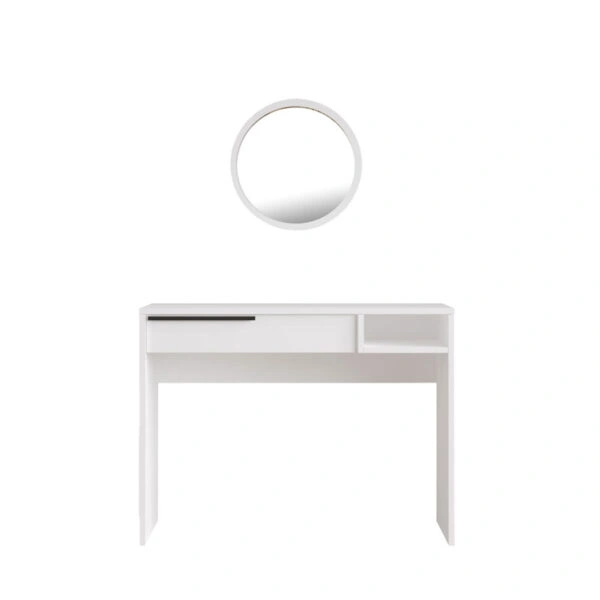 Τουαλέτα κρεβατοκάμαρας-καθρέπτης Dorjie  μελαμίνης λευκό-ανθρακί 100x44.5x75εκ