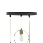 Φωτιστικό οροφής τρίφωτο Kasper E27 μαύρο-χρυσό Φ30x79εκ