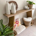 Κονσόλα Edgar φυσικό ξύλο πεύκου 30mm καρυδί 139x29x90εκ