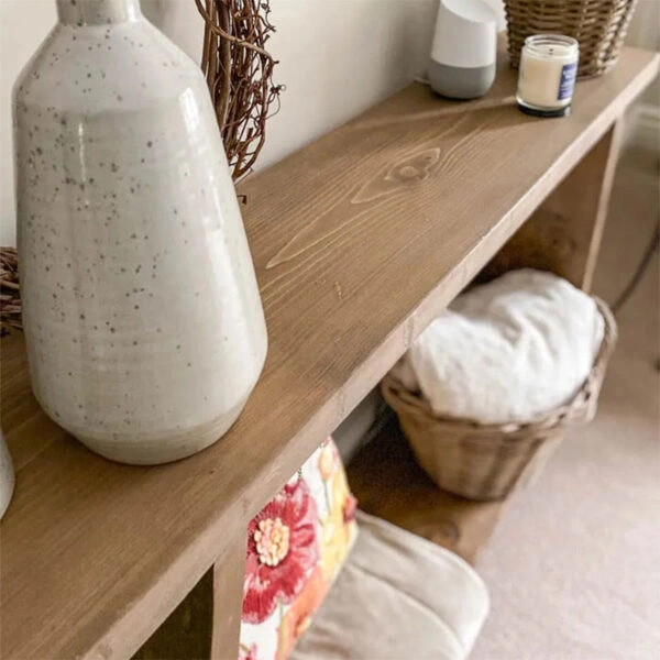 Κονσόλα Edgar φυσικό ξύλο πεύκου 30mm καρυδί 139x29x90εκ