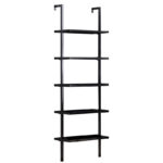 Ραφιέρα τοίχου Harris  σε μαύρη απόχρωση 60x22x200εκ