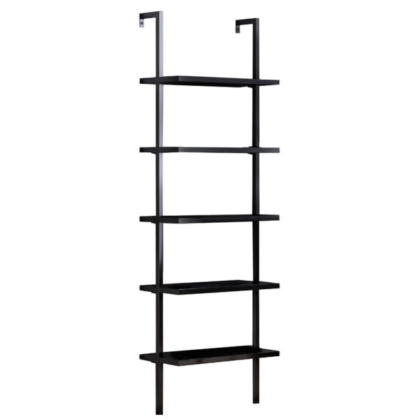 Ραφιέρα τοίχου Harris  σε μαύρη απόχρωση 60x22x200εκ