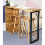 Τραπέζι μπαρ Collins φυσικό ξύλο πεύκου 35mm φυσικό-μαύρο 139x29x90εκ