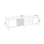 Έπιπλο τηλεόρασης Flipter μελαμίνης ανθρακί-sonoma-μαύρο 180x40x51εκ