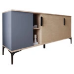 Μπουφές Tajesy  μελαμίνης ανθρακί-oak 180x40x78εκ