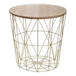 Τραπέζι σαλονιού Kumi  oak-χρυσό Φ41x40εκ