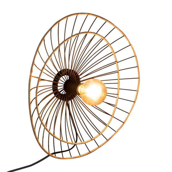 Φωτιστικό τοίχου-απλίκα Alara E27 40W χρυσό-μαύρο Φ45x11εκ