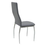 Τραπεζαρία Jacob-Jella σετ 5τμχ διάφανο γυαλί-κάθισμα γκρι pu 120x75x75,5εκ