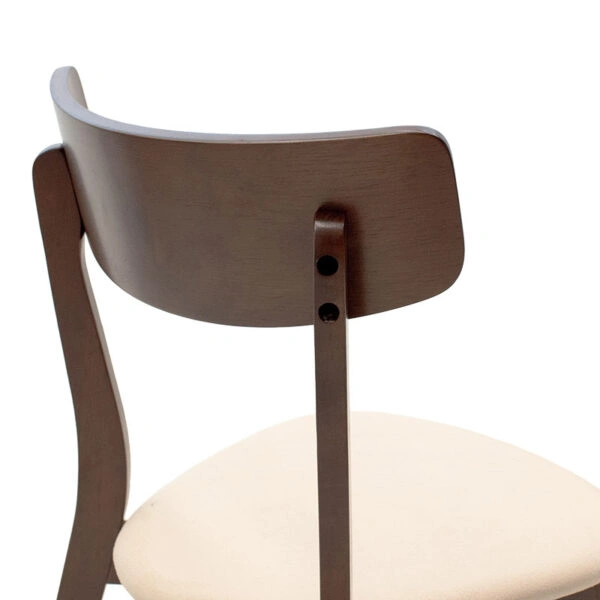 Tραπεζαρία Benson - Toto σετ 7τμχ καρυδί - ύφασμα μπεζ 150x90x75εκ