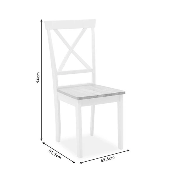 Tραπεζαρία Lars-York  σετ 5τμχ επεκτεινόμενη ξύλο λευκό-φυσικό Φ100(+38)x100x75εκ